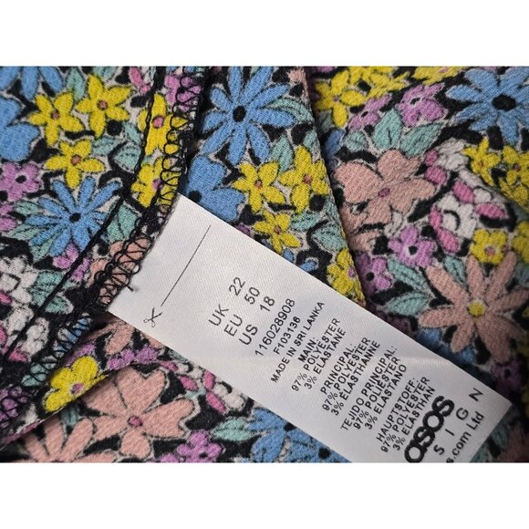 ASOS Design Curve Pink Floral Maxi-Dress V-neck size 18 - Picture 10 of 12